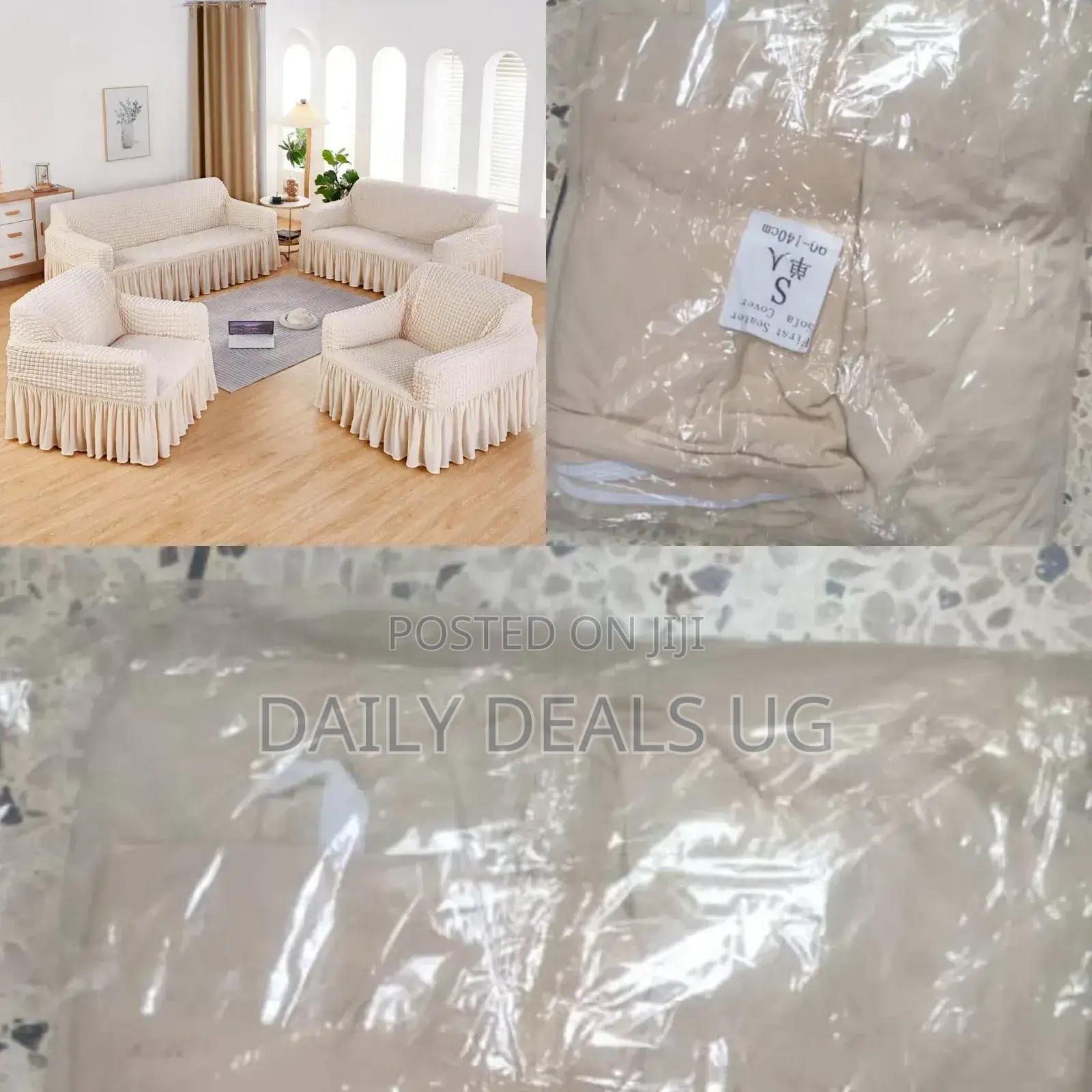 Cream Sofa Cover Set