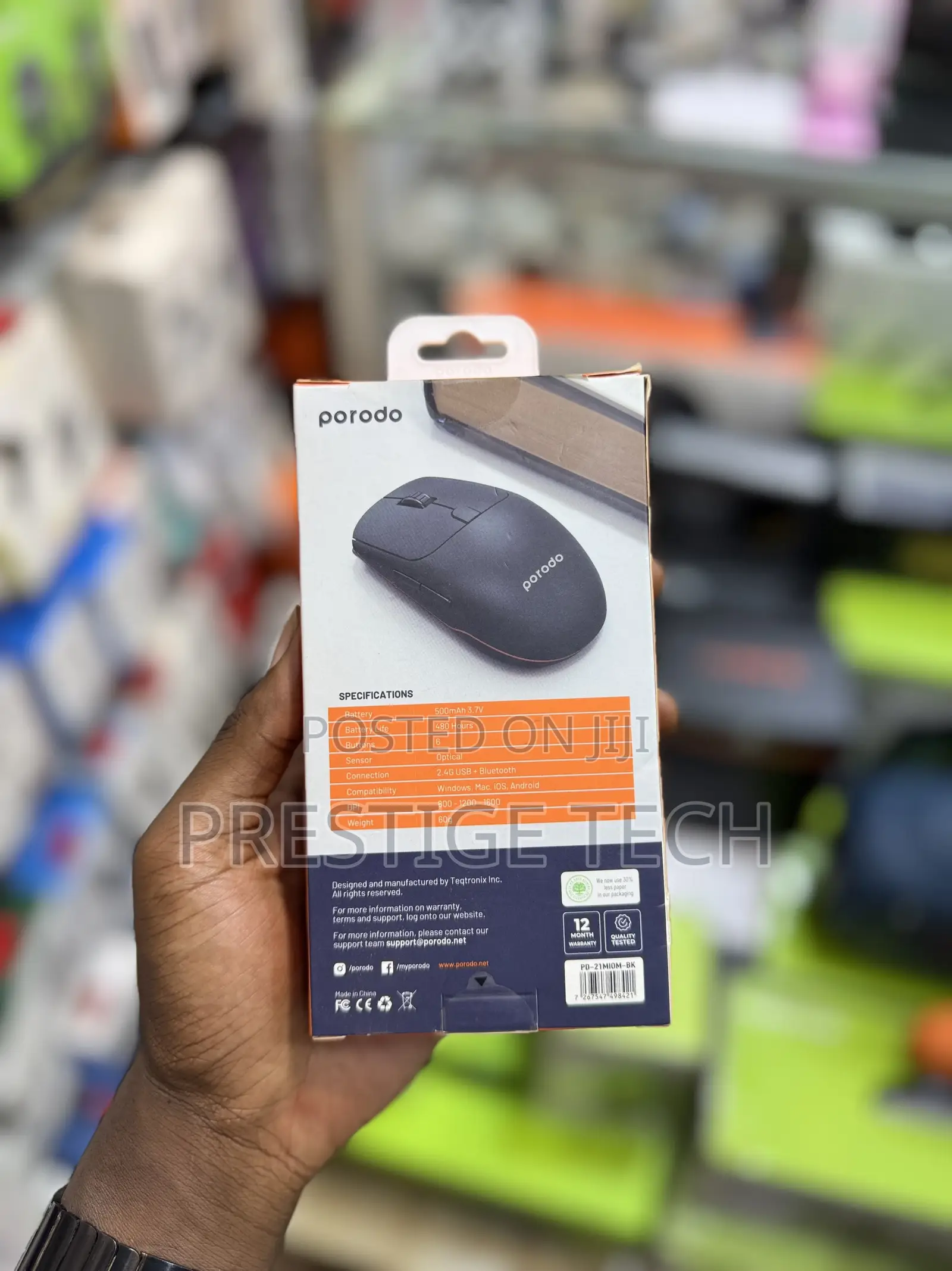 Porodo 6D 2in1 Dual Mode Wireless Bluetooth Mouse