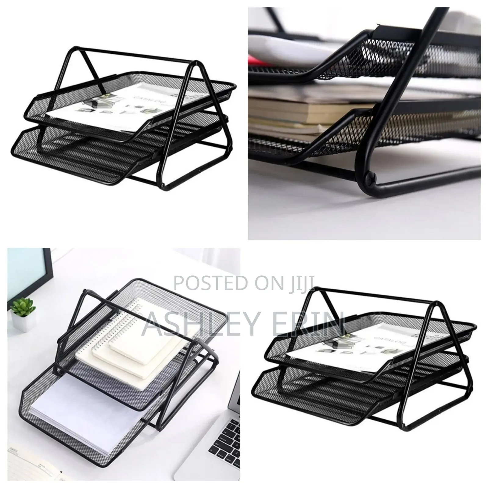 2 Tier Metallic Document Rack Organizer