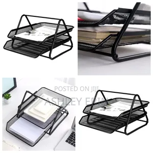 2 Tier Metallic Document Rack Organizer