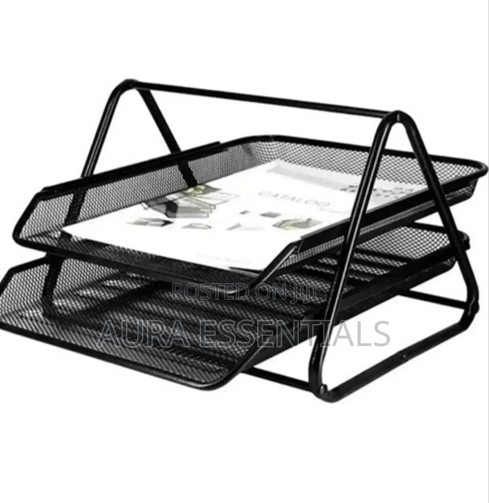 2 Tier Metallic Documents Rack Organiser