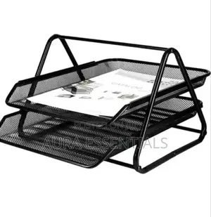 2 Tier Metallic Documents Rack Organiser