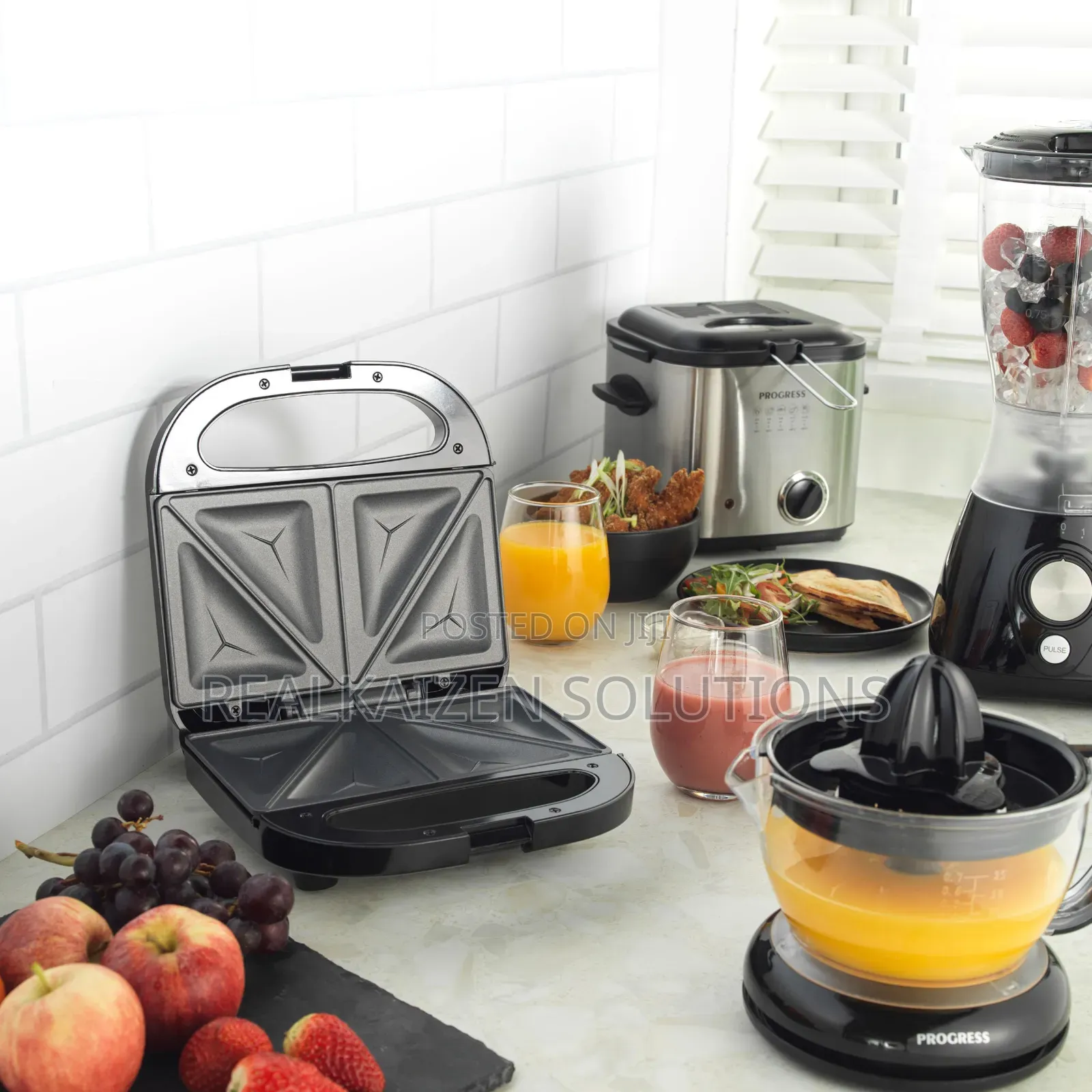UK PROGRESS 2 Slice Non-Stick Sandwich and Omelette Toaster