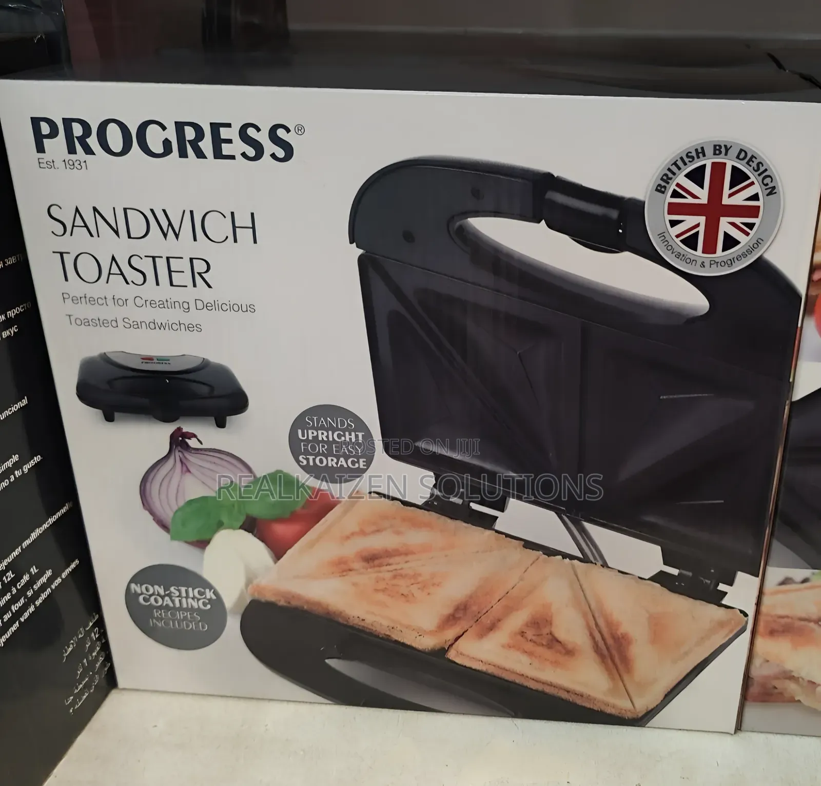 UK PROGRESS 2 Slice Non-Stick Sandwich and Omelette Toaster