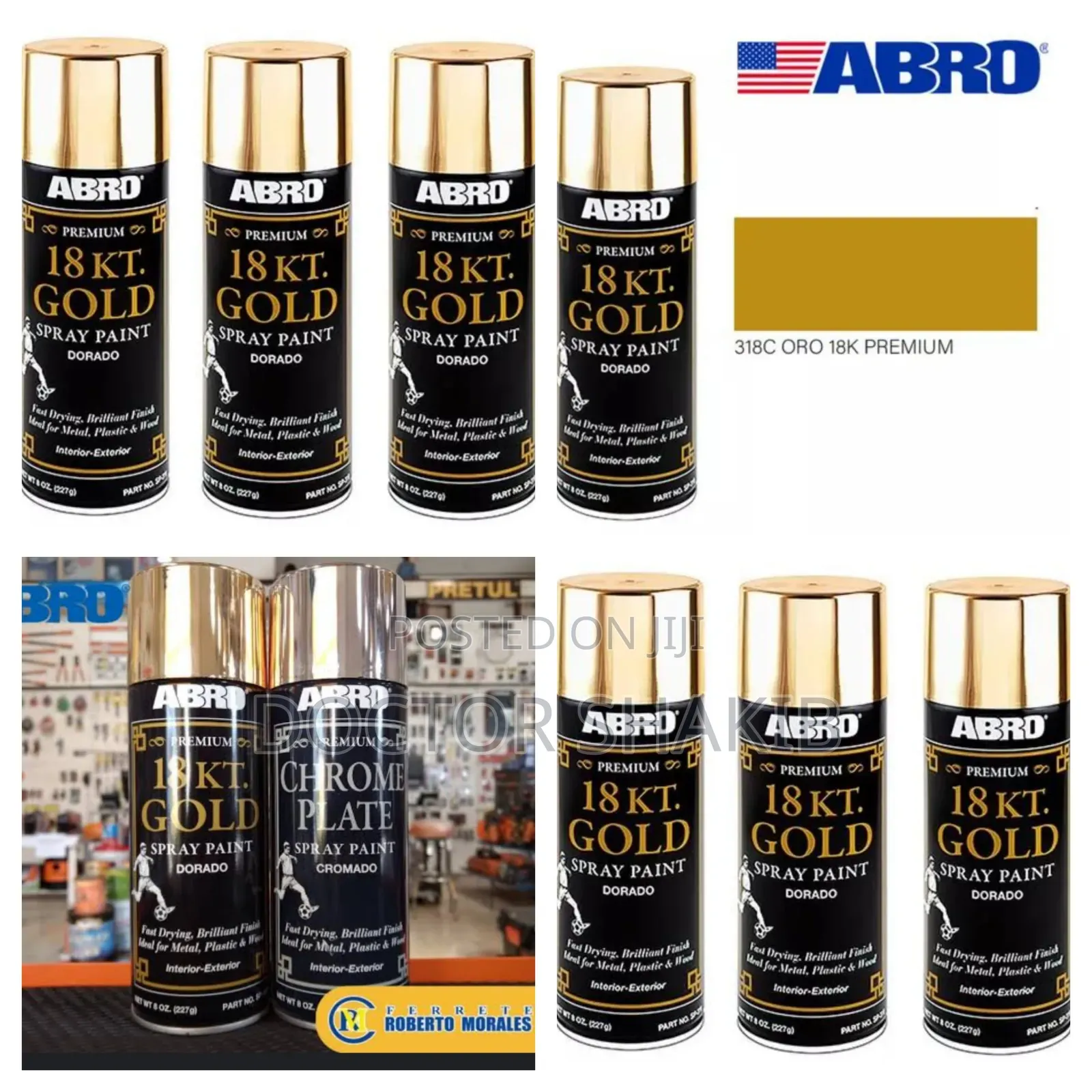 ABRO Premium Gold Spray Can Paint