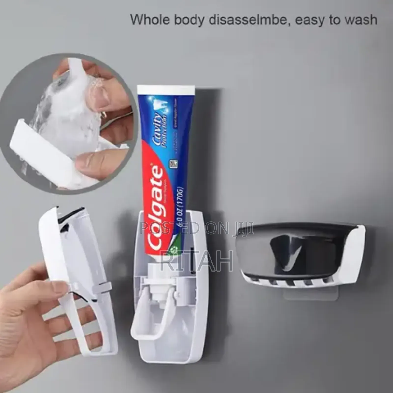 Toothpaste Dispenser With 5 Slots Toothbrush Holder