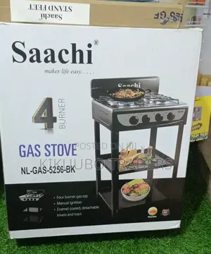 Saachi 4 Burner Gas Stove Cooker With Shelves