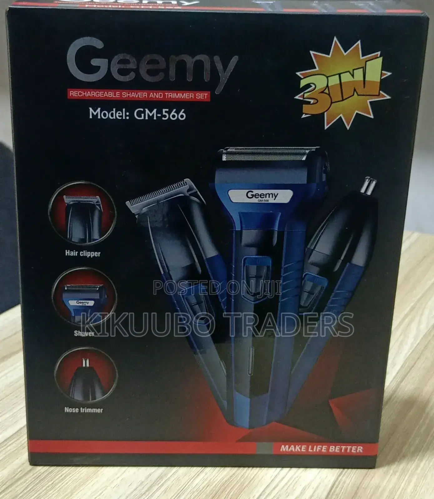 Geemy 3in1 Rechargeable Shaver and Trimmer Set