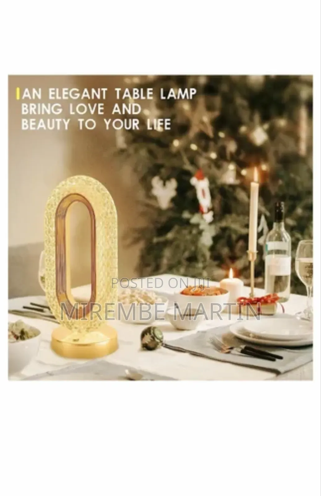 Oval Led Crystal Table Lamp