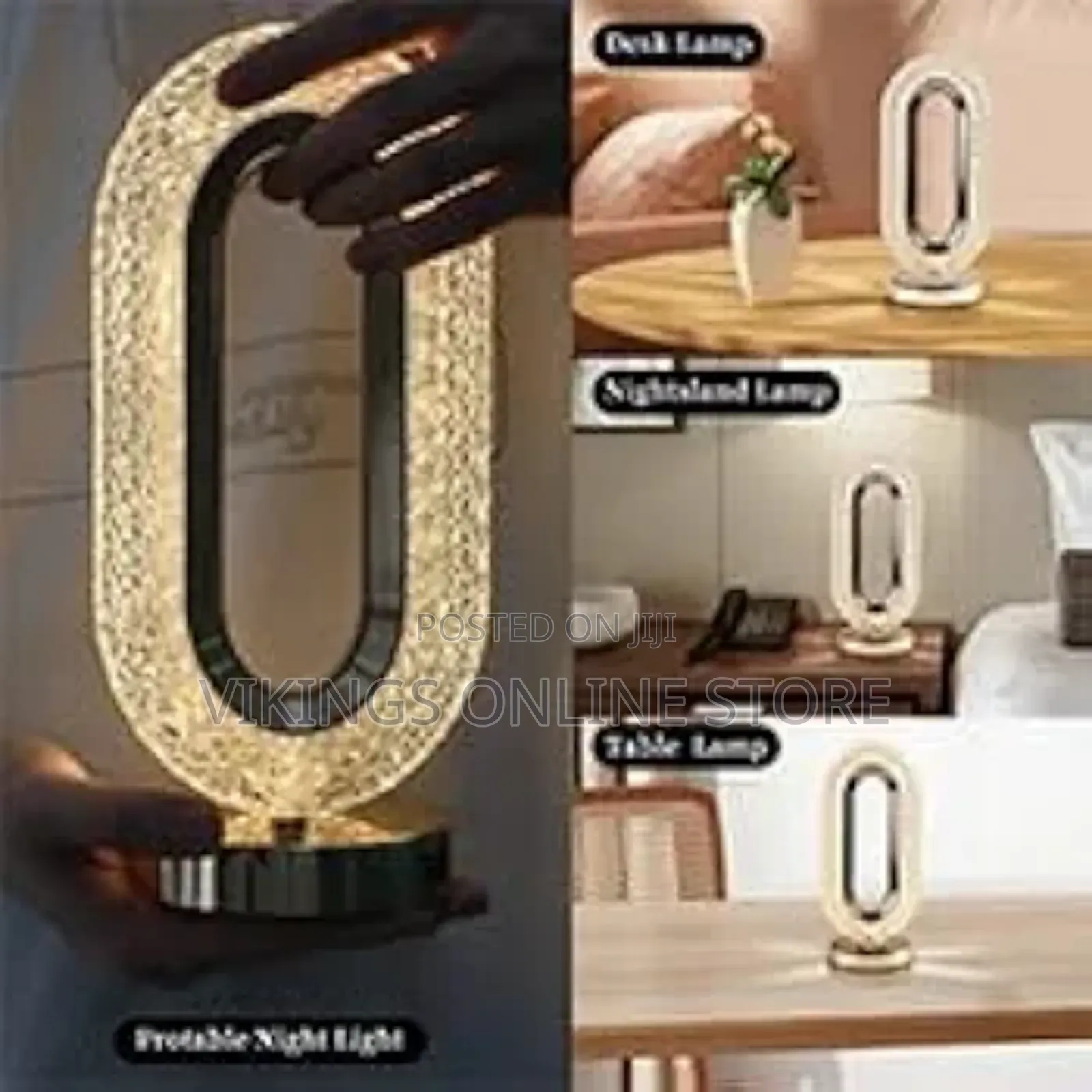 Oval Crystal Table Lamp