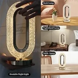 Oval Crystal Table Lamp