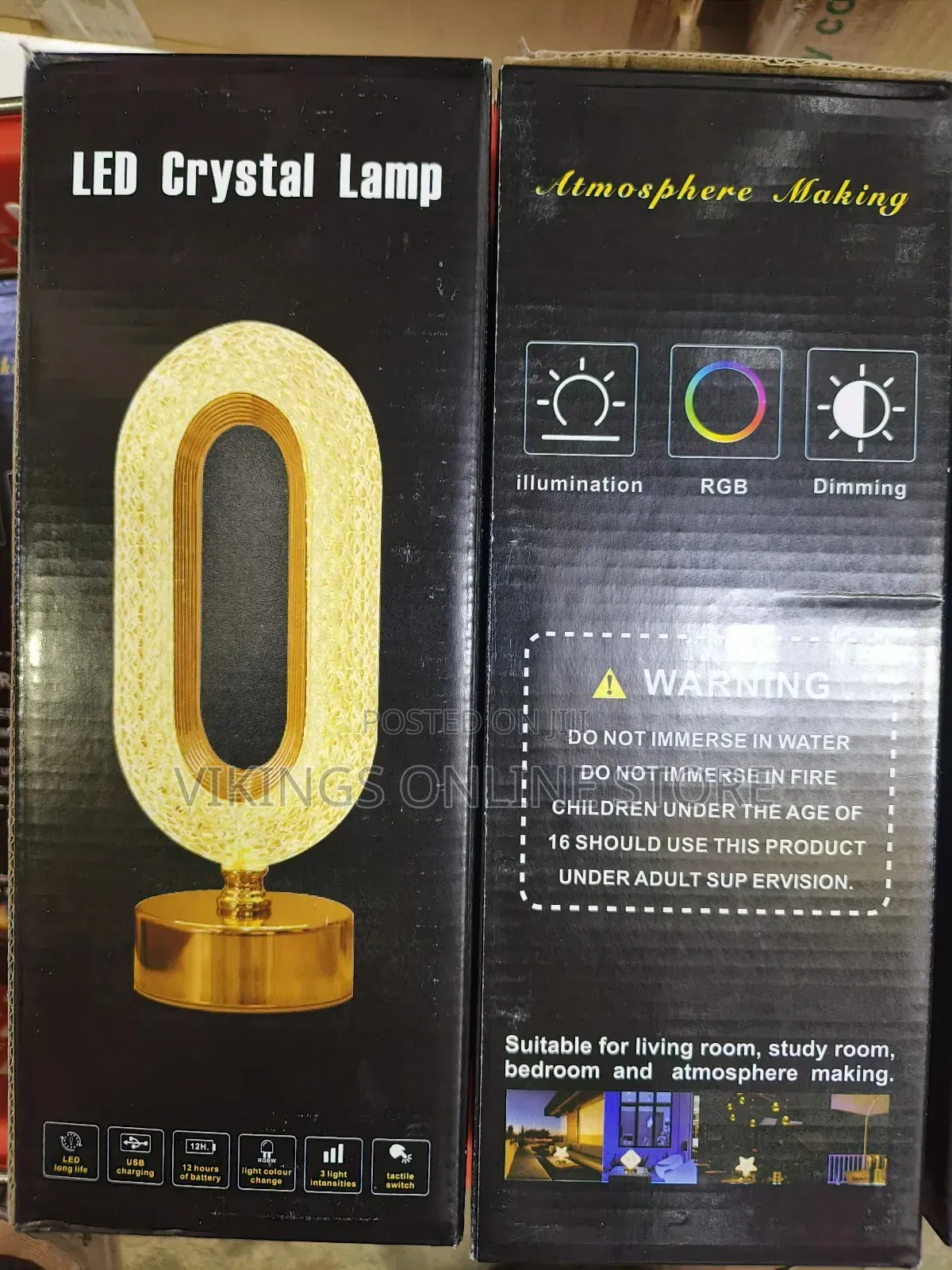 Oval Crystal Table Lamp