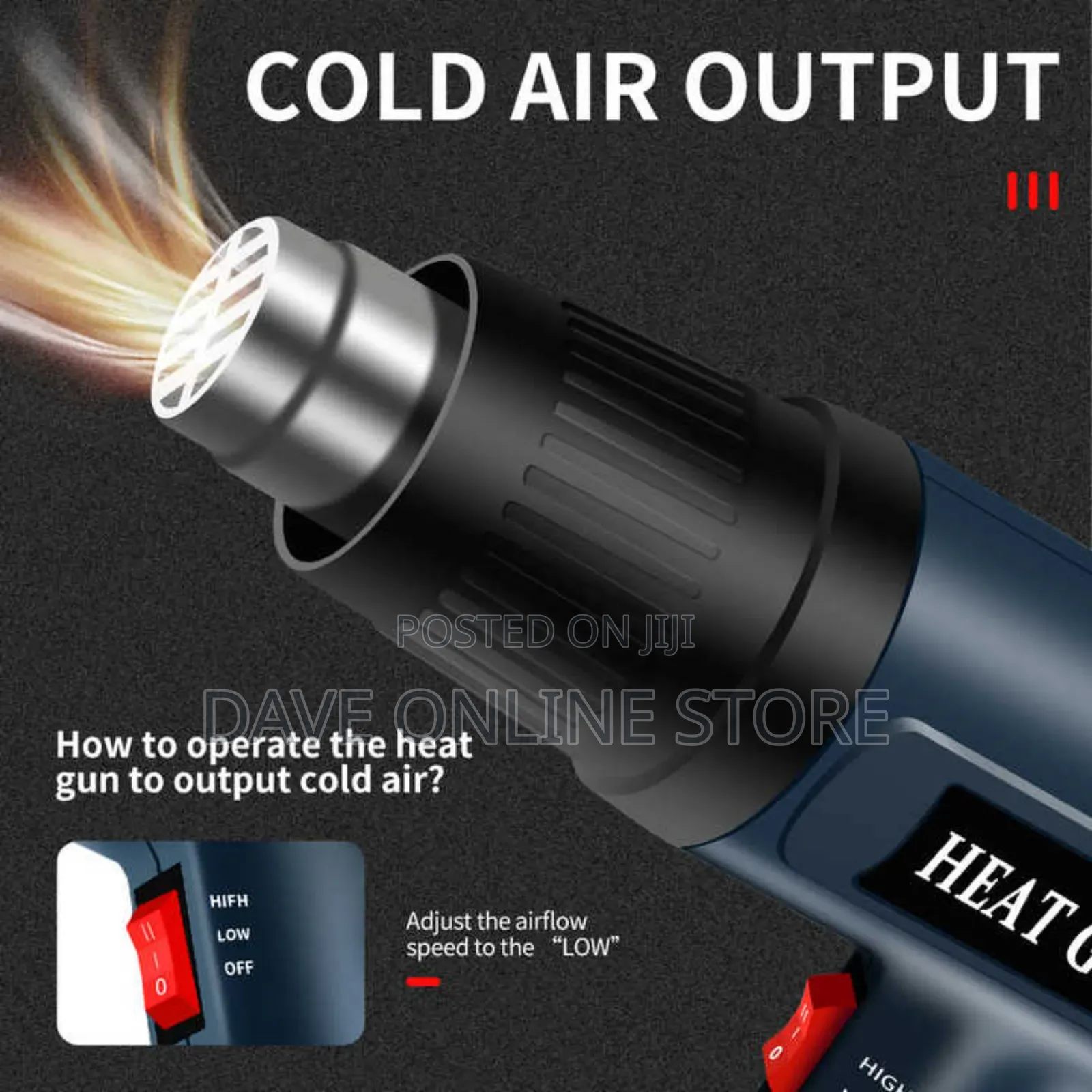 Output Hot/Cool Air Fast 2000W Industrial/Home Heat Gun