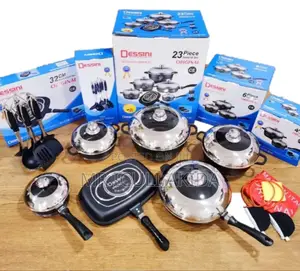 Dessini 23pcs Stone Granite Marble Coated Cookware Pots Set