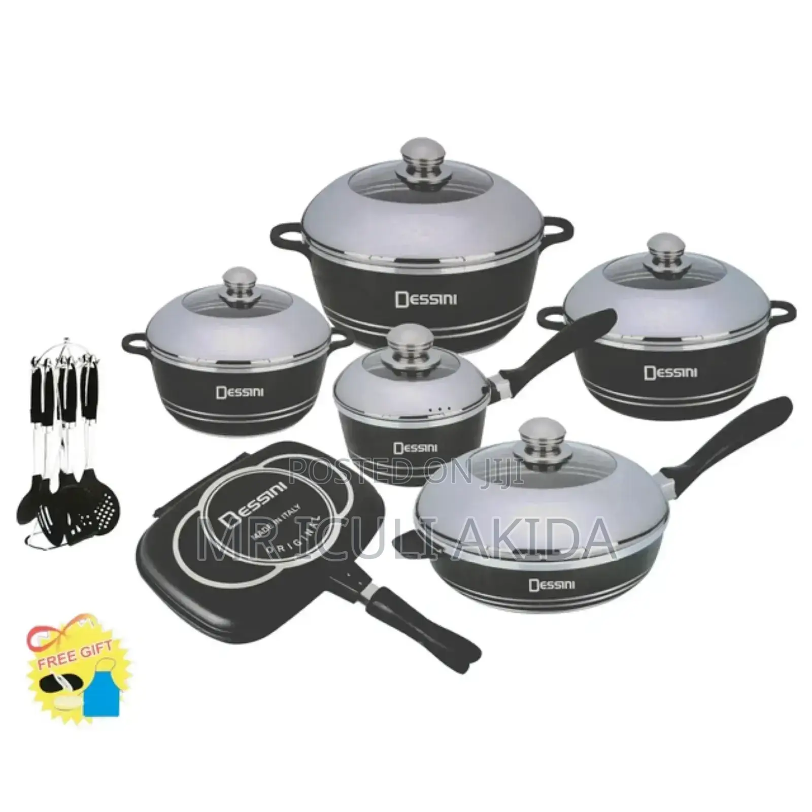 Dessini 23pcs Stone Granite Marble Coated Cookware Pots Set