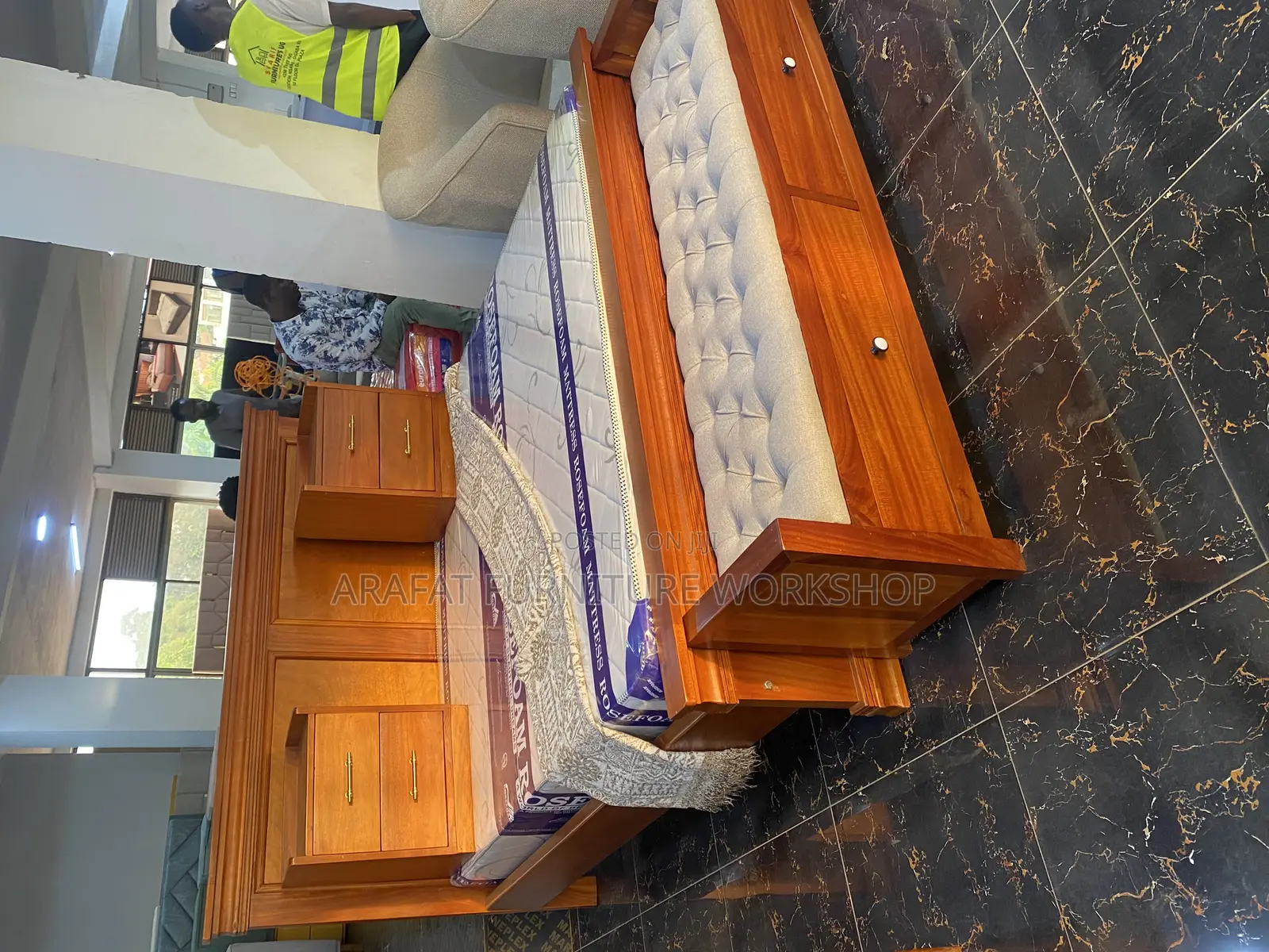 Modern Pure Mahogany King Bed