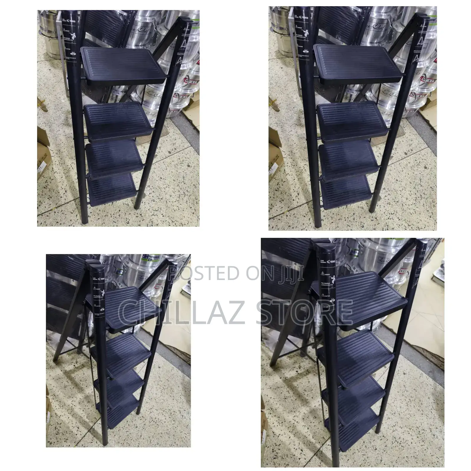 4 Step Black Ladder.