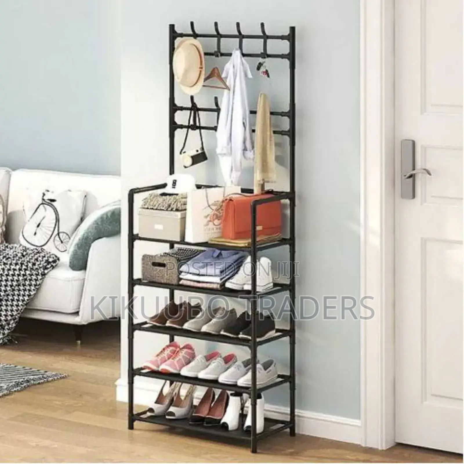 Multifunctional Simple Floor Clothes and Shoe Rack