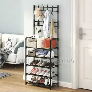 Multifunctional Simple Floor Clothes and Shoe Rack