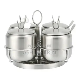Stainless Steel Kitchen Spice Rack Pots