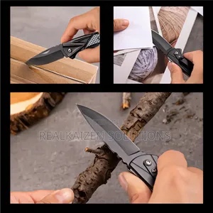 Outdoor Camping Folding Black S/Steel Utility Pocket Knife