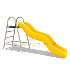 Kids Outdoor Playground Plastic Slide With Metallic Frame