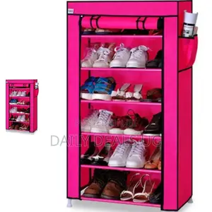 Pink In Colour Portable Shoe Wardrobe