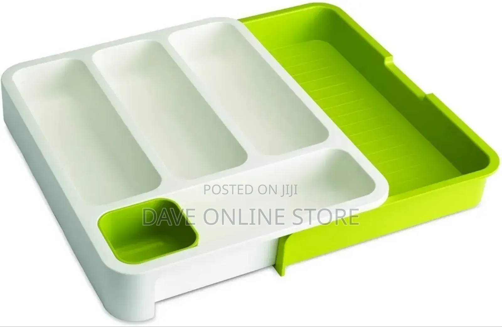 Drawer Store Organizer Expandable Cutlery Tray- Green