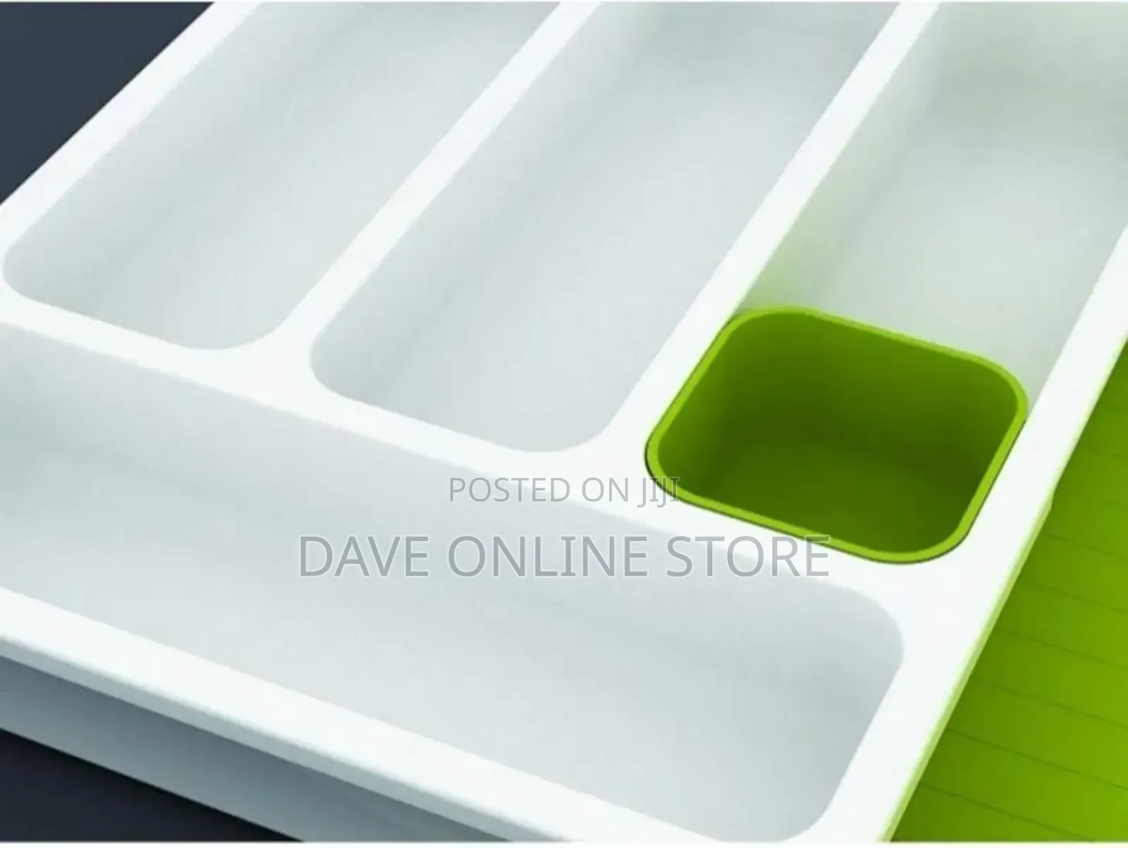 Drawer Store Organizer Expandable Cutlery Tray- Green