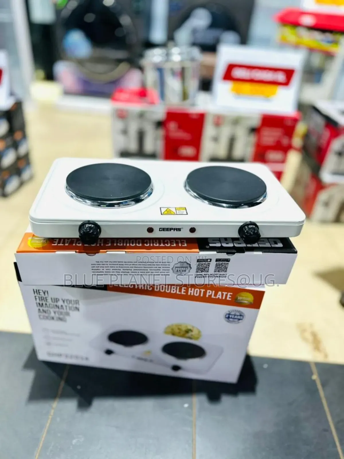 GEEPAS Double Electric Hotplates \\ 2000w \\ GHP-32014