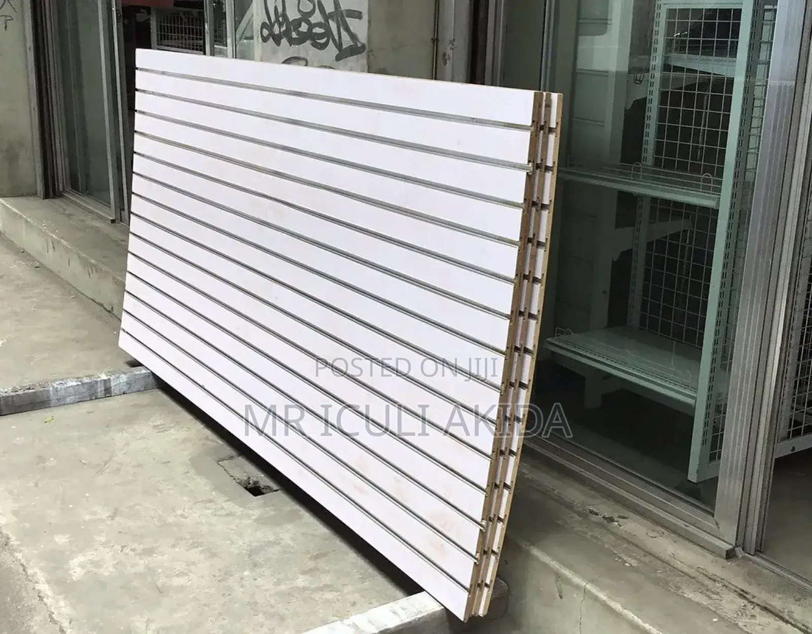 4ftx8ft Store MDF Full White Slat Wall Panel Display Board