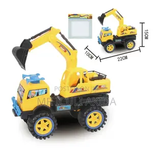 Kids Playing Excavator Truck With Friction Powered Excavator