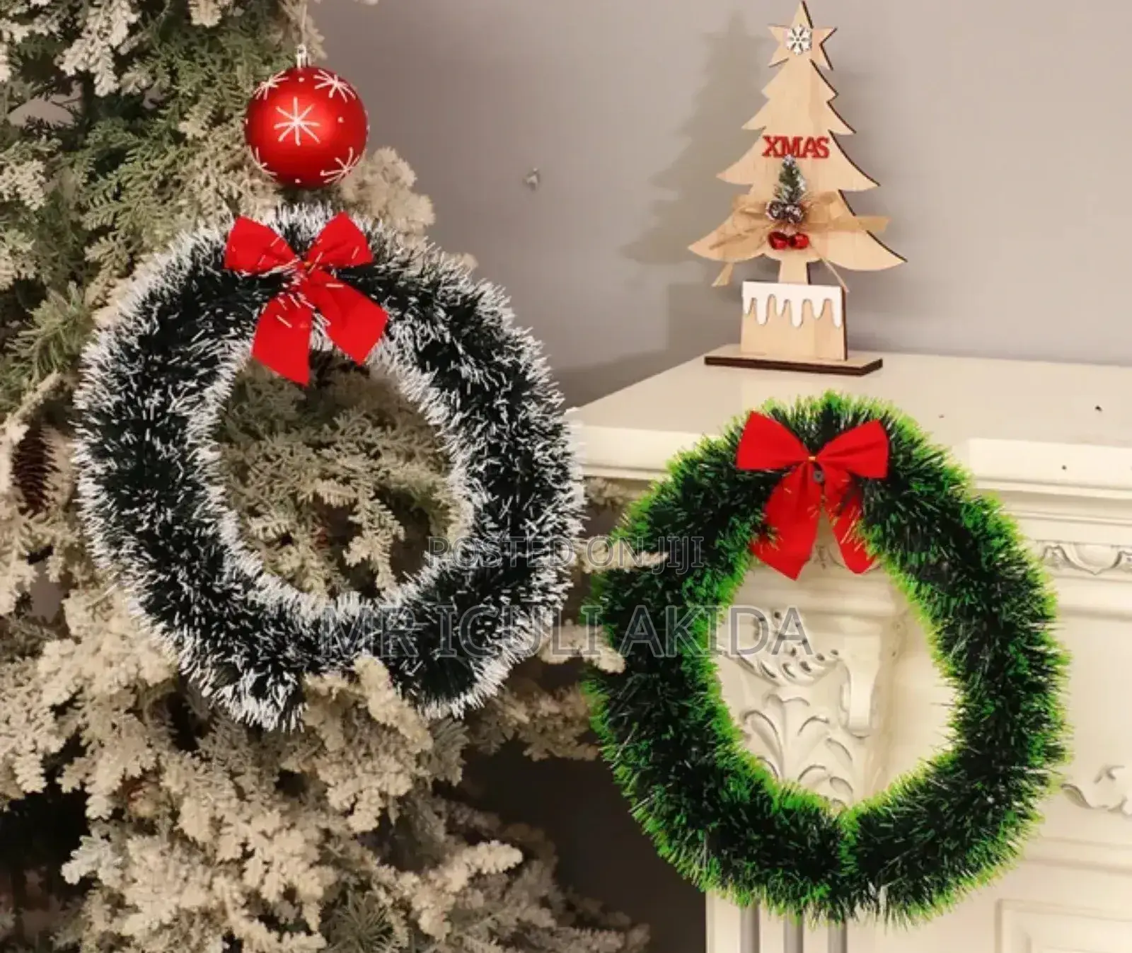 Hanging Christmas Snow White Decoration Wreath