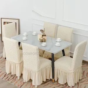 Dinning Chair Covers Cream Six Seaters