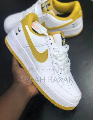 Original White/Yellow Nike Air Force 1 Low Sneaker