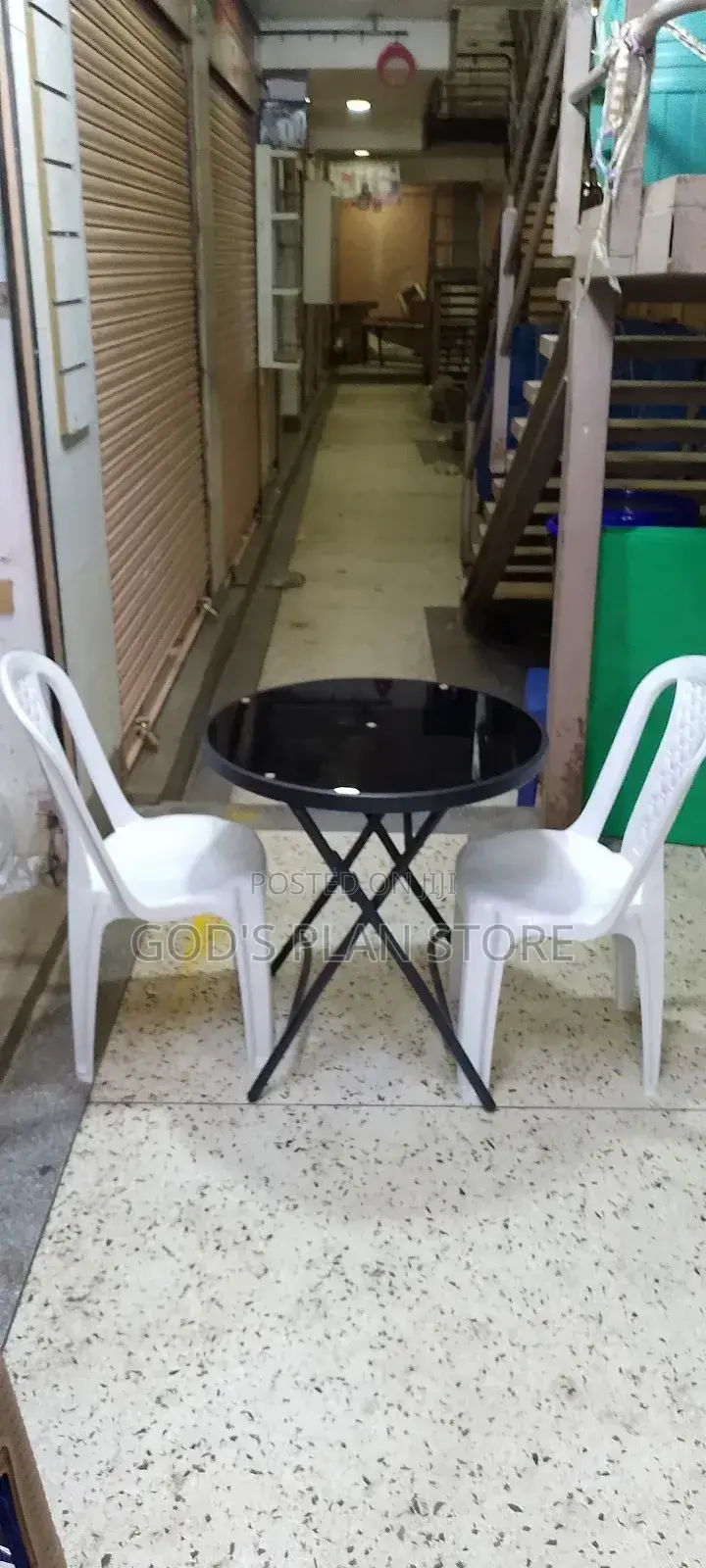 Glass Table and Plastic Chairs Set