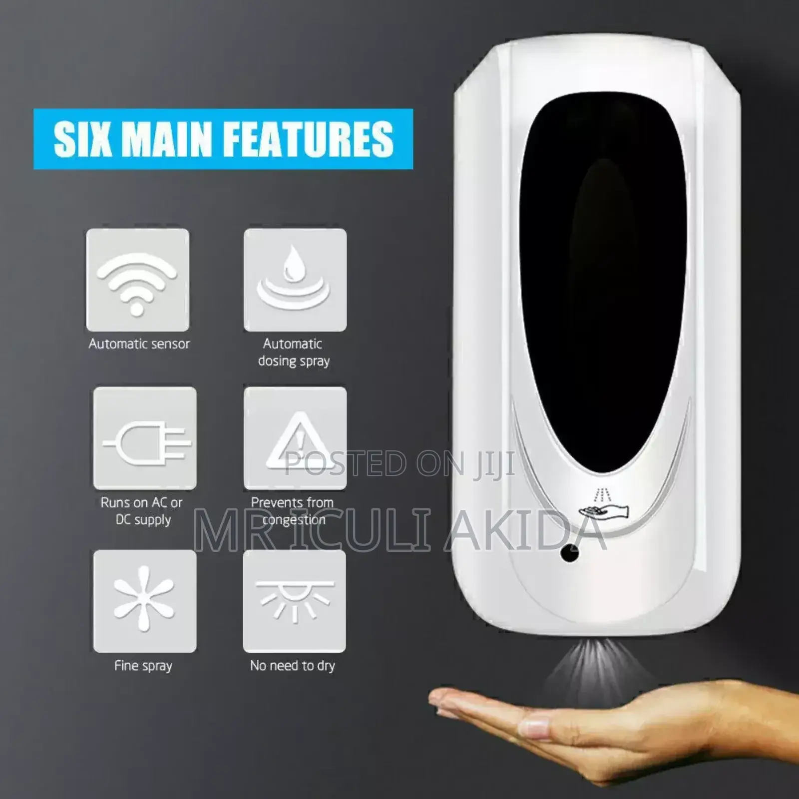 1000ml Hand Disinfection Soap Dispenser Automatic Sensor