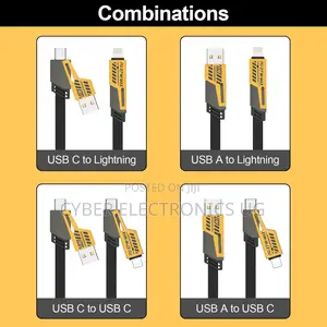 4in1 USB C Charging Cable for Lightning Cable and USB to C
