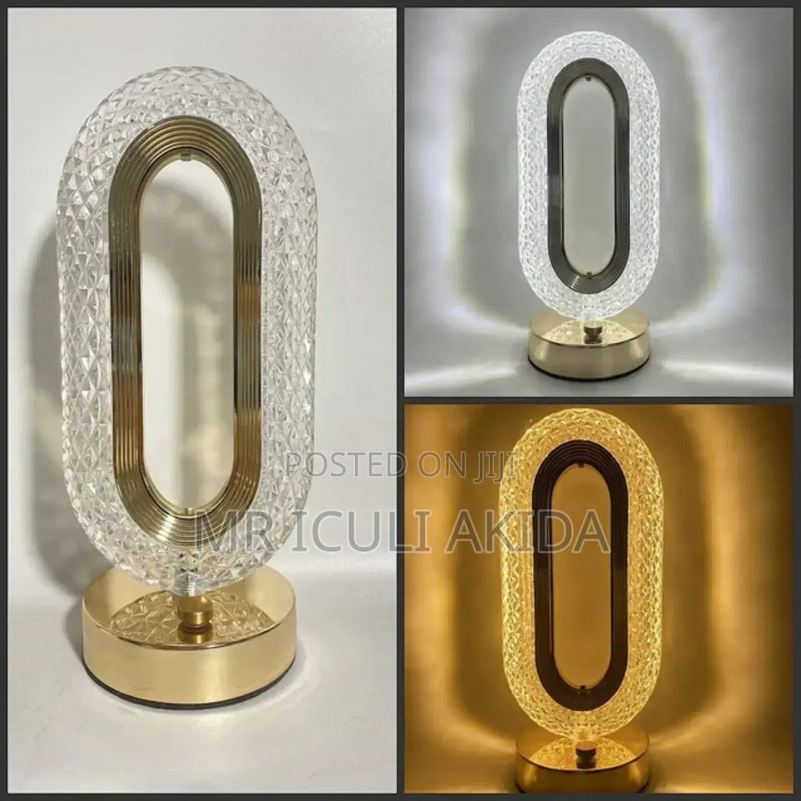 Led Rechargeable Home Decor Bedside Table Crystal Lamp