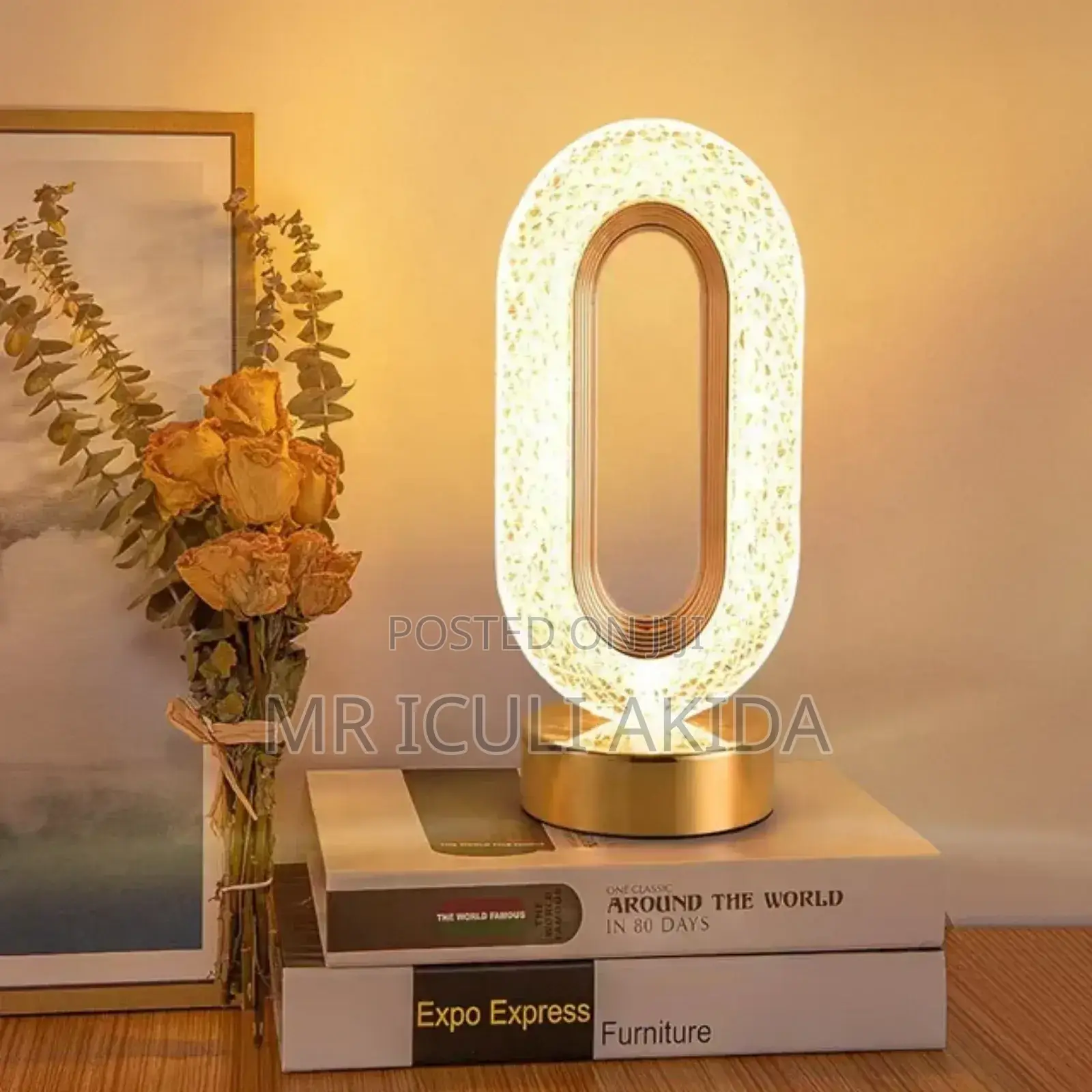 Led Rechargeable Home Decor Bedside Table Crystal Lamp