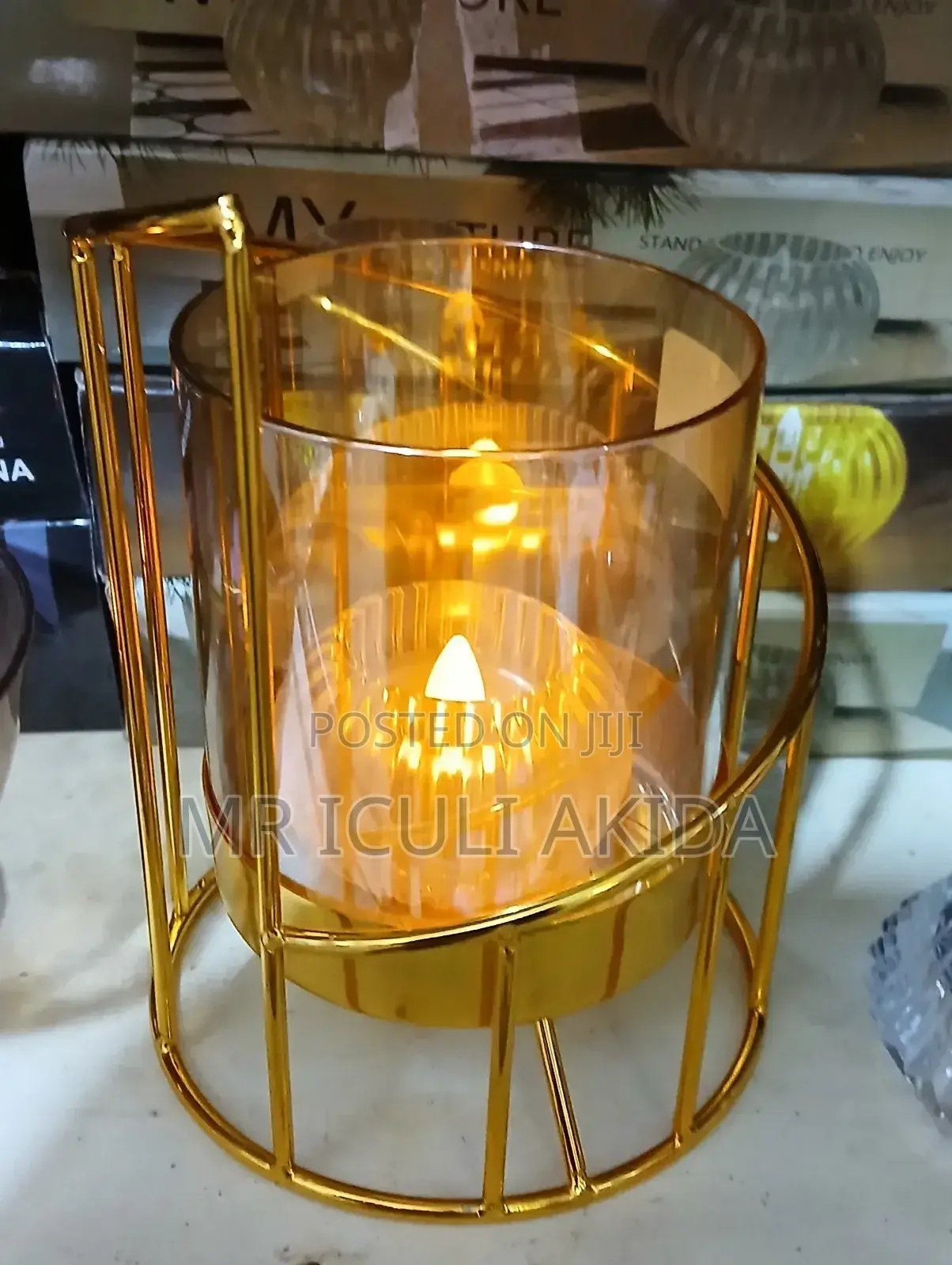 Nordic Glass Tea Light Holder Decorative Tabletop Candle Jar