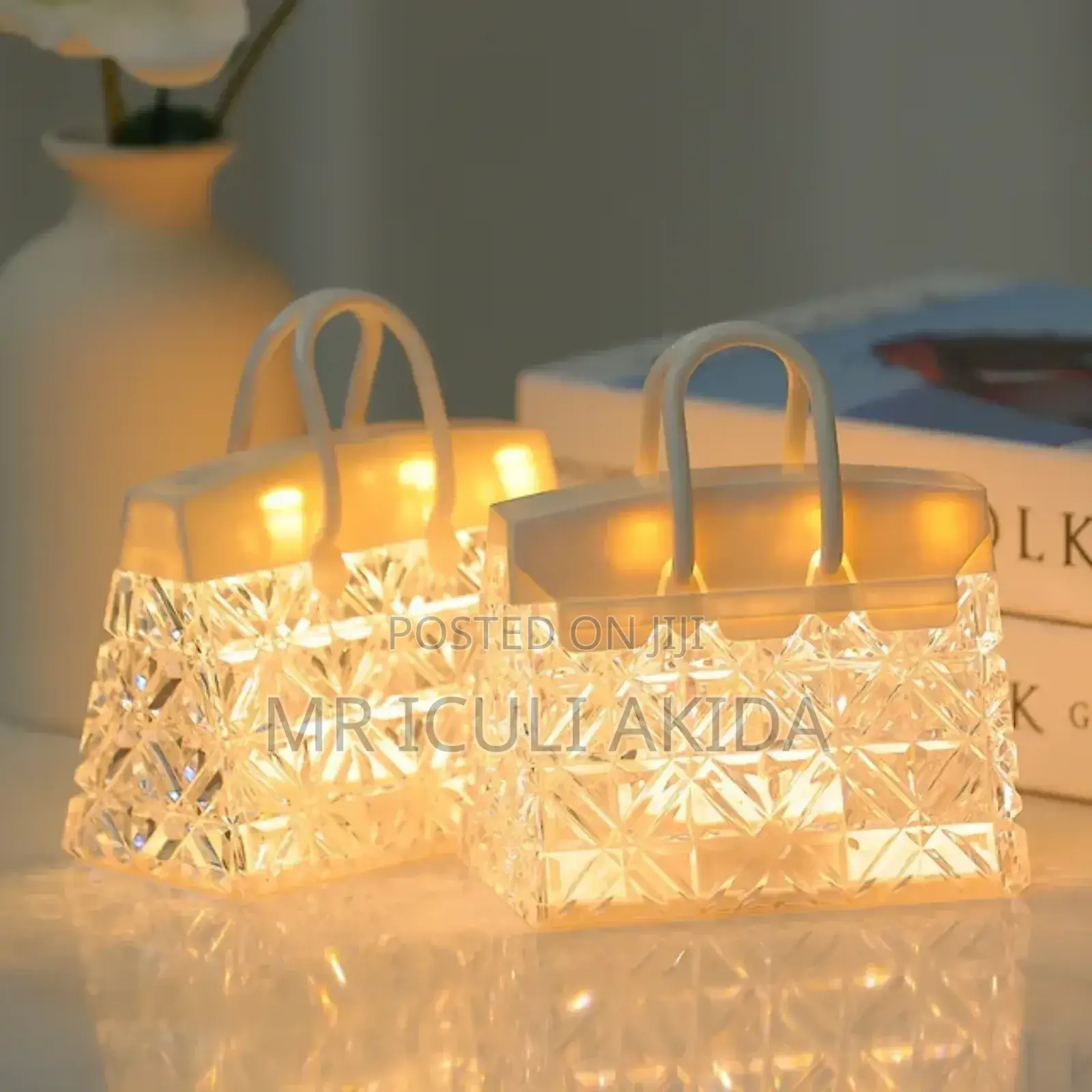 Handbag Design Projection Night Light Crystal Min Table Lamp