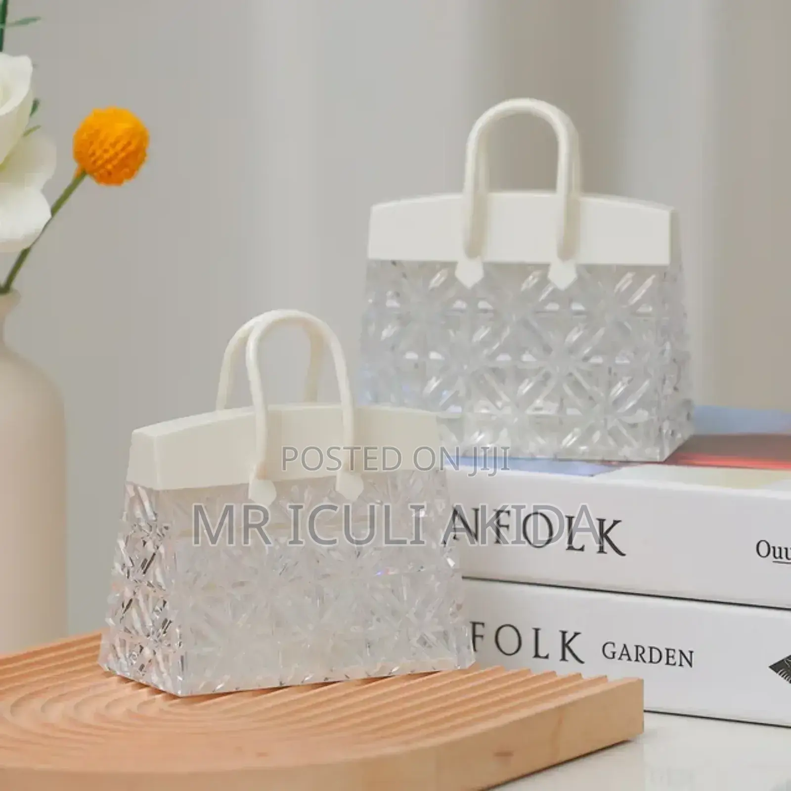 Handbag Design Projection Night Light Crystal Min Table Lamp