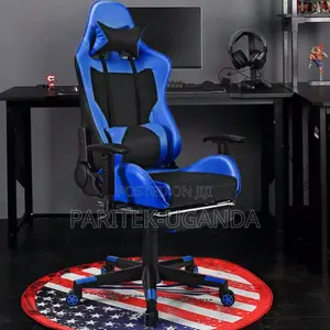 Gaming Chair With Health Massager Lumbar Support-blue