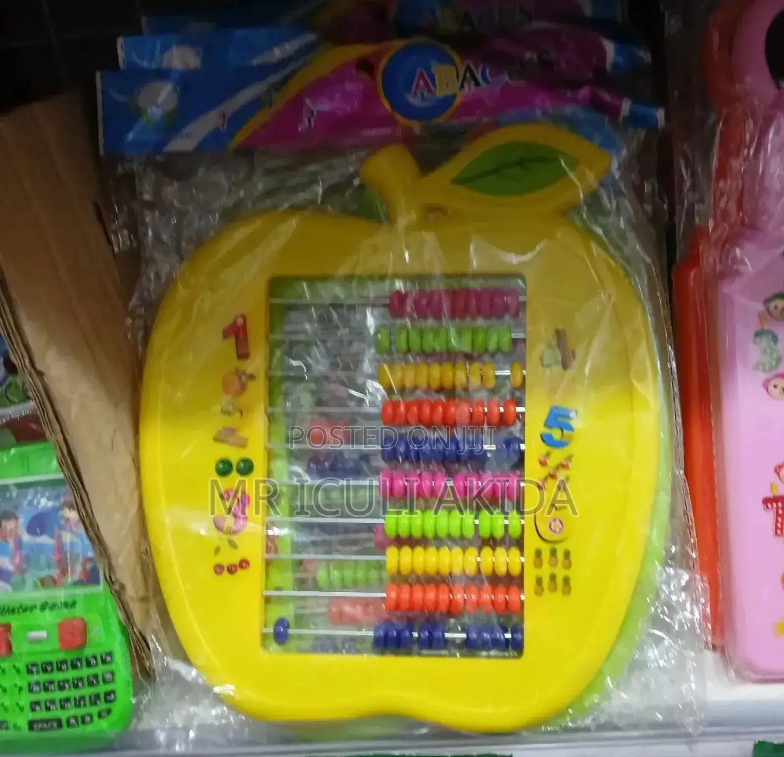 Apple Kids Math Number Learning Coloured Alphabet Abacus Toy
