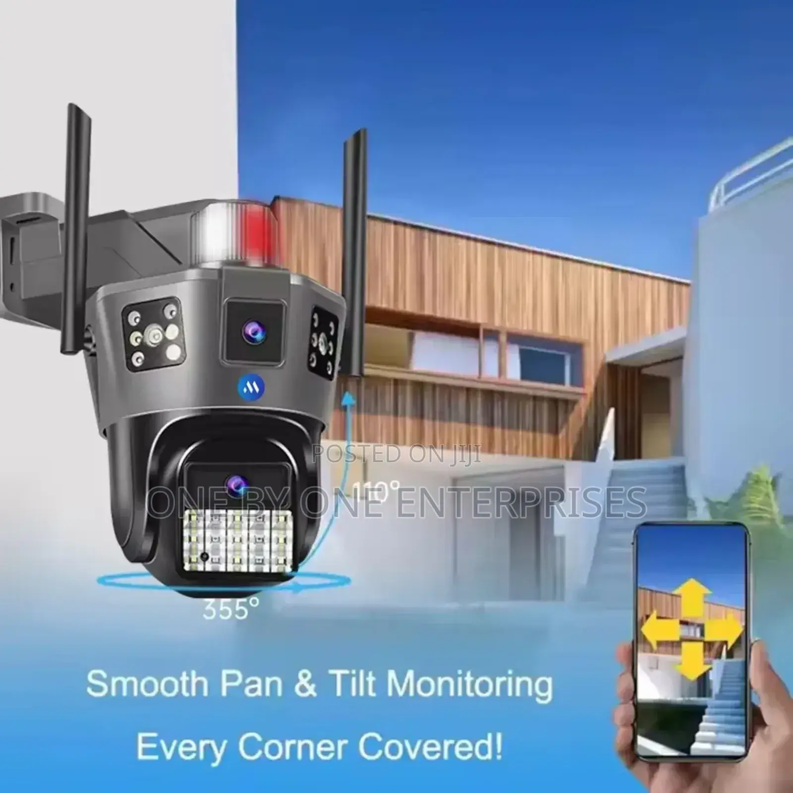Three Screen Outdoor Wireless Security Camera Dual Lens 4G