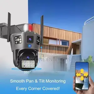 Three Screen Outdoor Wireless Security Camera Dual Lens 4G