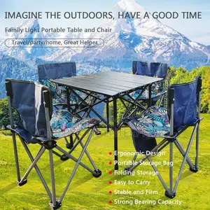 Folding Camping Table Garden Table With 4 Chairs