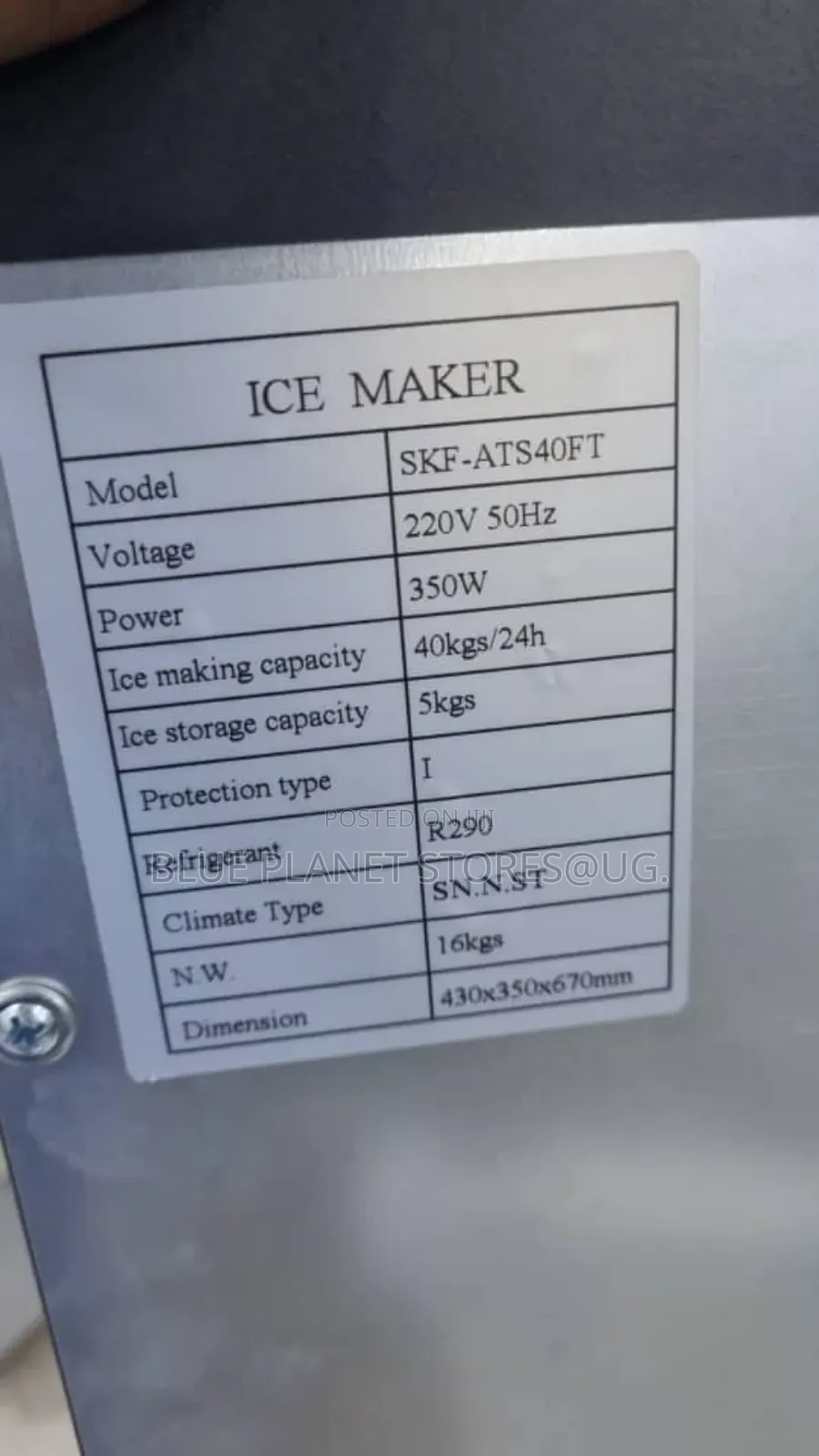 40kgs/24h Auto Ice Cube Maker/Machine \\ 350w \\ SKF-ATS40FT