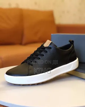 Gentle Ecco Black Mens Leather Sneakers. Ace